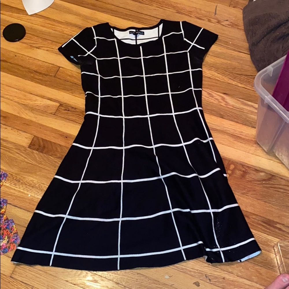 black and white dress